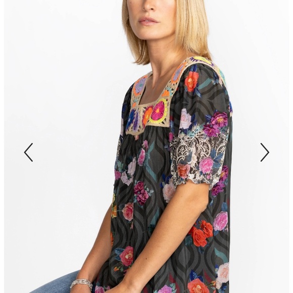 NWT JOHNNY WAS ROSE LACE TRISTAN BLOUSE - Picture 4 of 11